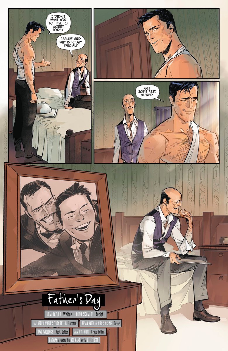 TomTaylorMade's tweet photo. Happy #FathersDay. Here’s a throwback to Alfred and Bruce Wayne in our #Batman Annual #3. Art by @OttoSchmidt72 https://t.co/Lv6K1hiegE