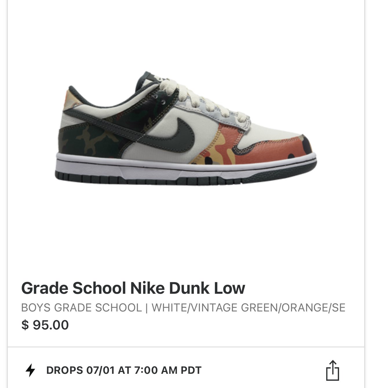 camo dunks footlocker