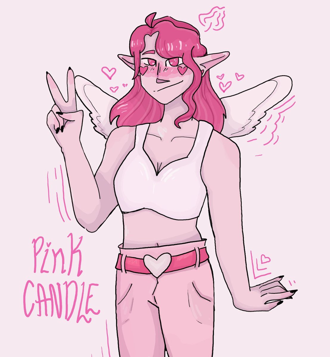 Art trade I did with @crrowpng 

Pink candle my beloved 😤💖