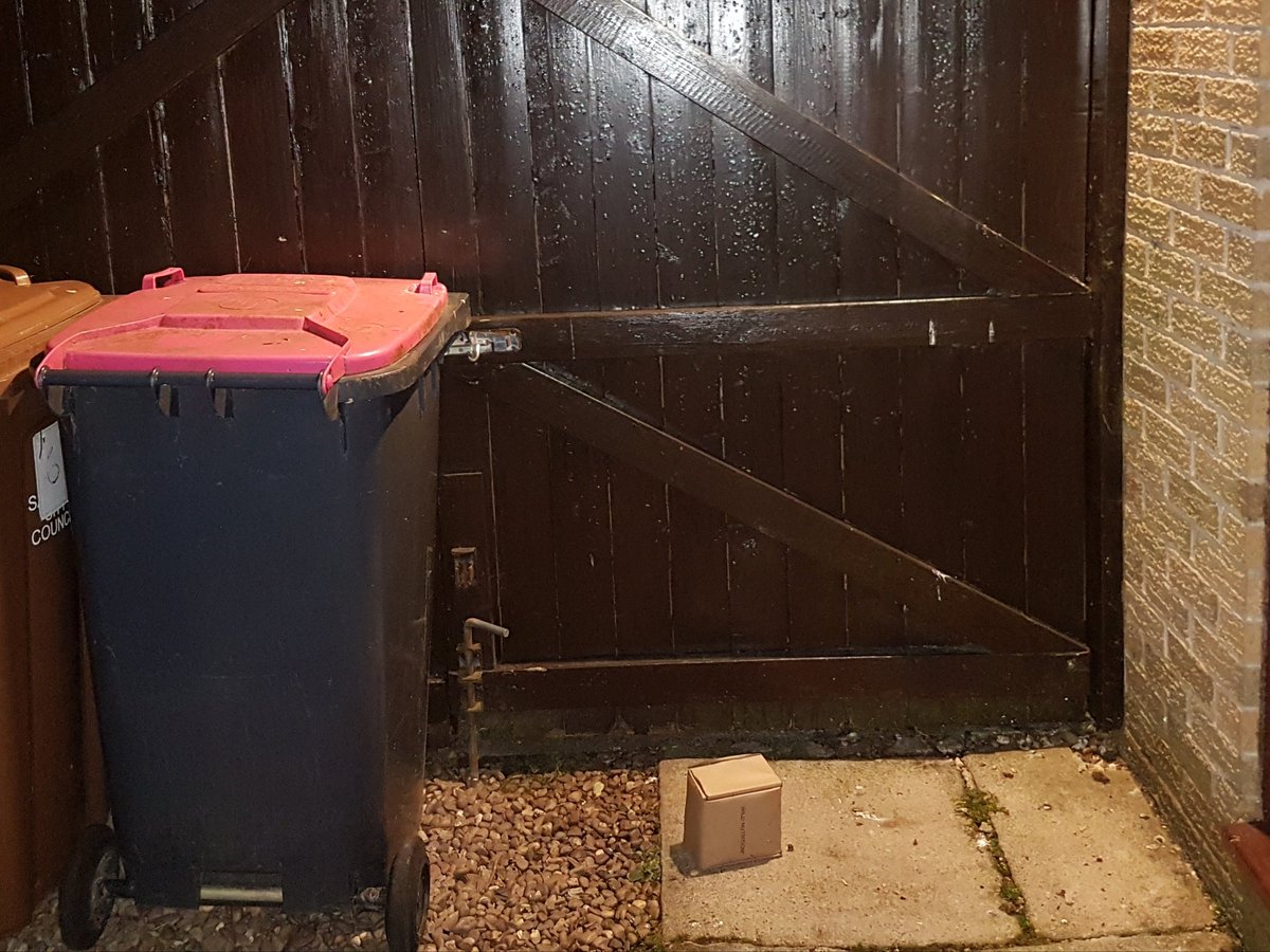 samdbmg's tweet photo. @RoyalMailHelp Kindly enlighten me how you've managed to deliver this behind a locked gate? I can only imagine someone climbed over and broke in, because I'm sure you wouldn't throw it over a 7ft gate with no idea what's on the other side?! https://t.co/we2KgC31SB