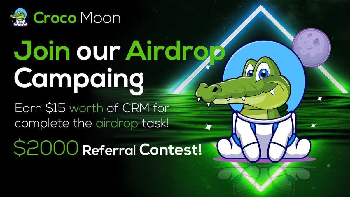 RavenCartelog's tweet photo. 🔥 Airdrop: CrocoMoonBSV
💲 Reward: $ 15
👨‍👨‍👧 Referral: N/A (Refferal contest)
🗓Distribution: 27 July
📰 End Date: 20 July
🌐 Website: https://t.co/slPmF76BhR
🎁Start the  Airdrop Bot
https://t.co/NjGDQWuRdz
👨‍✈Airdrop-Caption-Guide :
https://t.co/88azcSHI1g https://t.co/Dm05VrjaQP