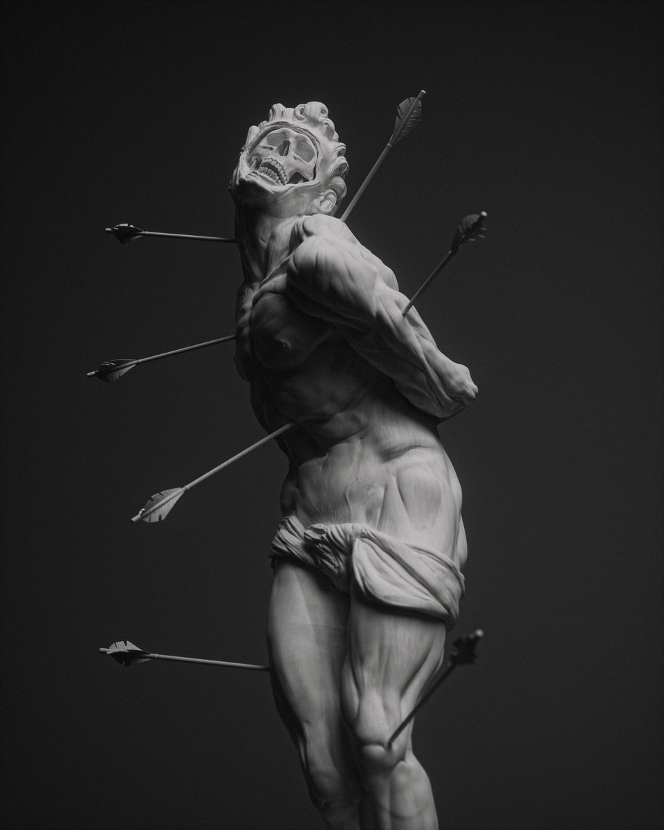 It is the year 2015 and I’m speed #sculpting this guy without any respect for human anatomy. He is a mess and I’d do it again (but with expanded knowledge and care for the body) 🖤 #saintsebastian