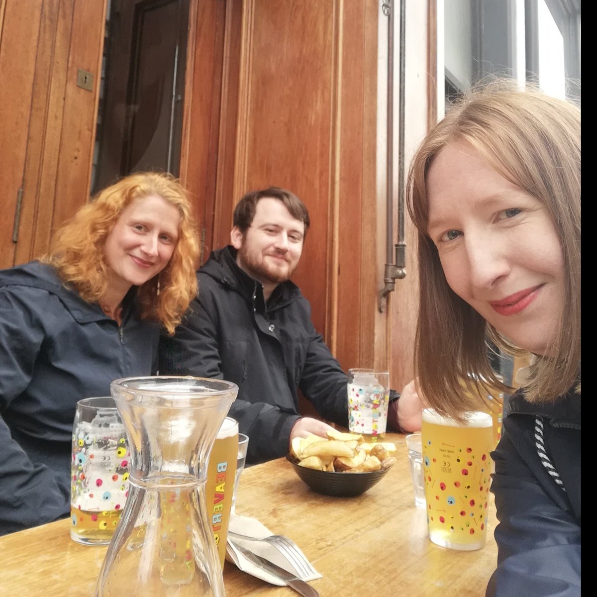 DougallMara's tweet photo. The tireless @StrathclydeCW peer support programme in action! I call this one the three stages of a PhD @0scottmcnee @MirriGD https://t.co/w2ais79IA1