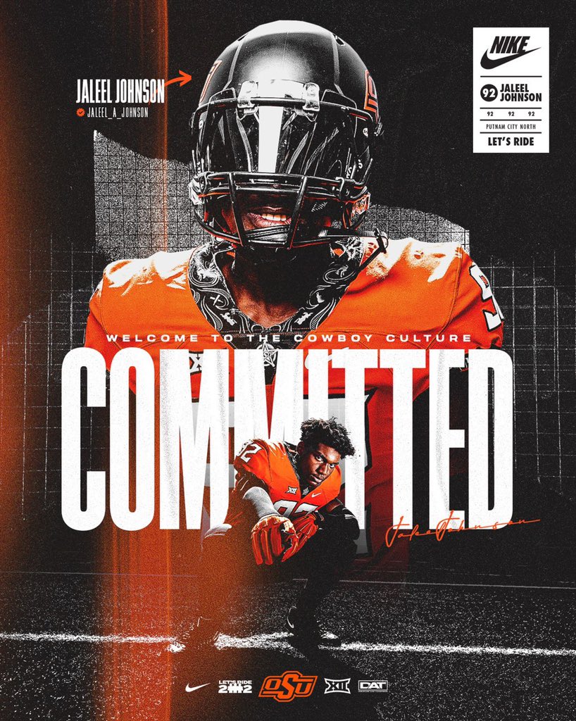 JaleelJohnson18's tweet image. 110% COMMITTED #GOPOKES 🤠 @CoachGRichDL @joebobclements @DJLinton2