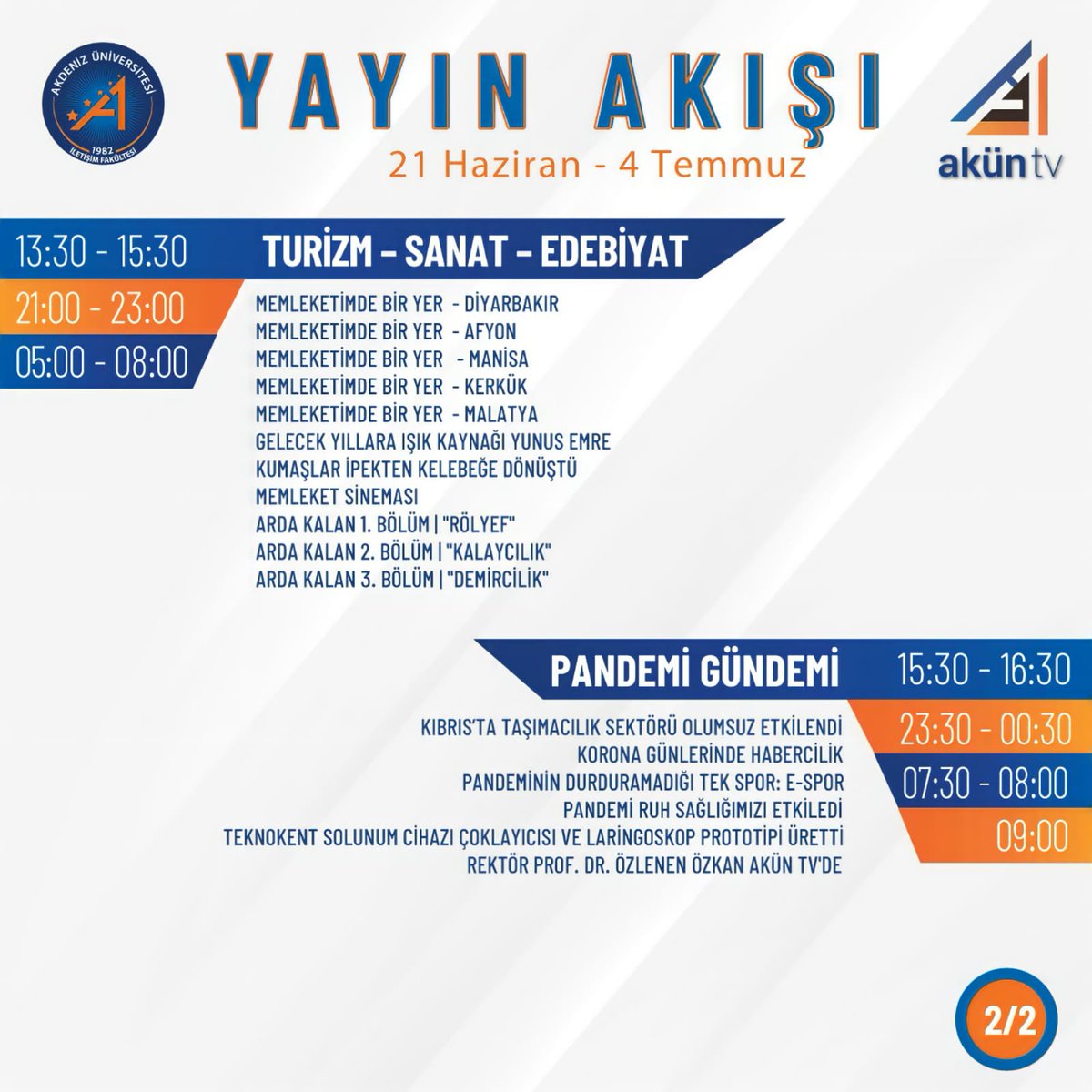 Akün TV (@akuntv_) on Twitter photo Akün Tv 7 gün 24 saat yayında...
Haber ve programlarımızı akuntv.akdeniz.edu.tr adresinden ve akuntv/Youtube kanalından izleyebilirsiniz. <a href="/iletisimakdeniz/">Akdeniz İletişim</a> <a href="/Akdenizun/">Akdeniz Üniversitesi</a> Akün Tv 7 gün 24 saat yayında...
Haber ve programlarımızı akuntv.akdeniz.edu.tr adresinden ve akuntv/Youtube kanalından izleyebilirsiniz. <a href="/iletisimakdeniz/">Akdeniz İletişim</a> <a href="/Akdenizun/">Akdeniz Üniversitesi</a>