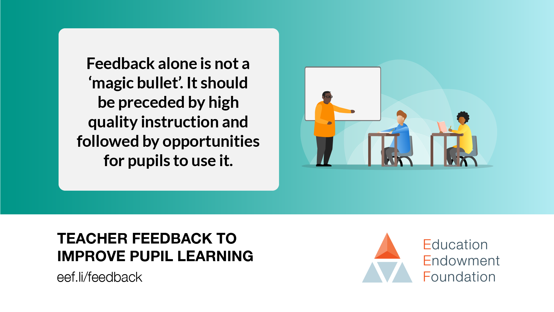 schuld Triviaal rekruut EEF on Twitter: "Want to know how to deliver feedback effectively to  improve pupil learning? Our new guidance report is an accessible overview  of existing research with clear, actionable guidance. Available now: