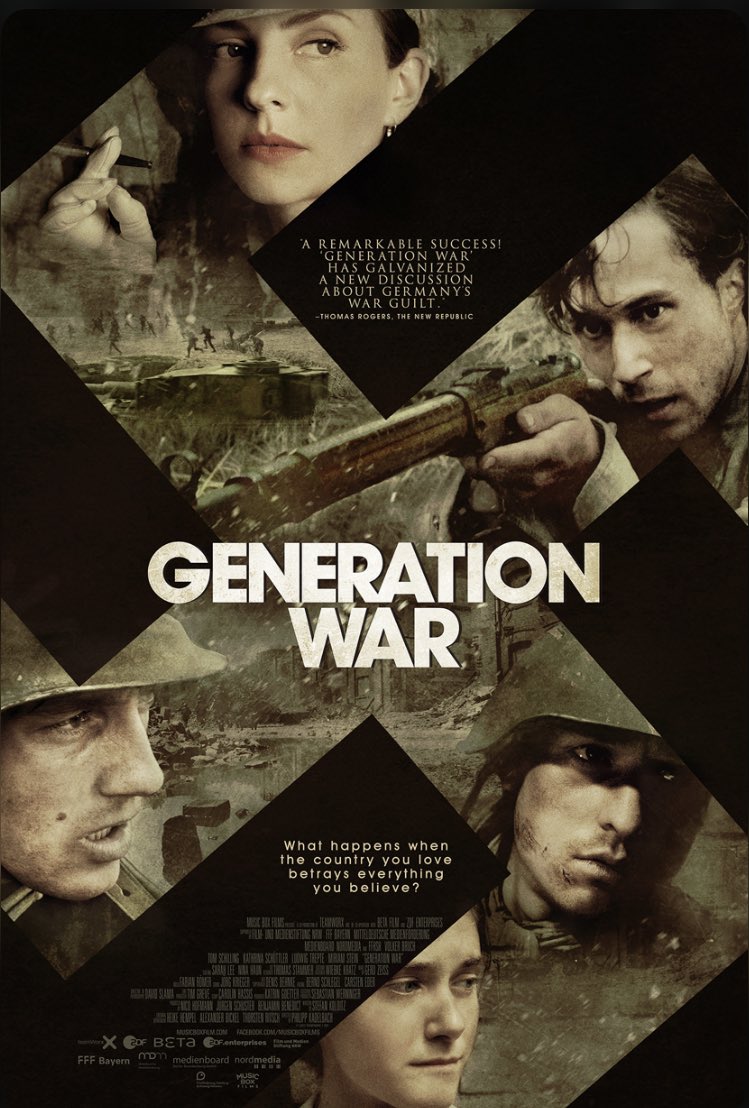 aflamxo's tweet photo. -Generation War (2013)

قصة واقعية عن خمسة اصدقاء ألمان وعدو بعضهم البعض بأن يجتمعوا بإجازة عيد الميلاد القادمة ولكن تفرقهم الحرب في فترة حكم هتلر 

حرب. اكشن. دراما | التقييم: 8.5/10
مسلسل قصير من ثلاث حلقات فقط، رههيب لا يفوتكم🔥 https://t.co/cvkul3kxcB