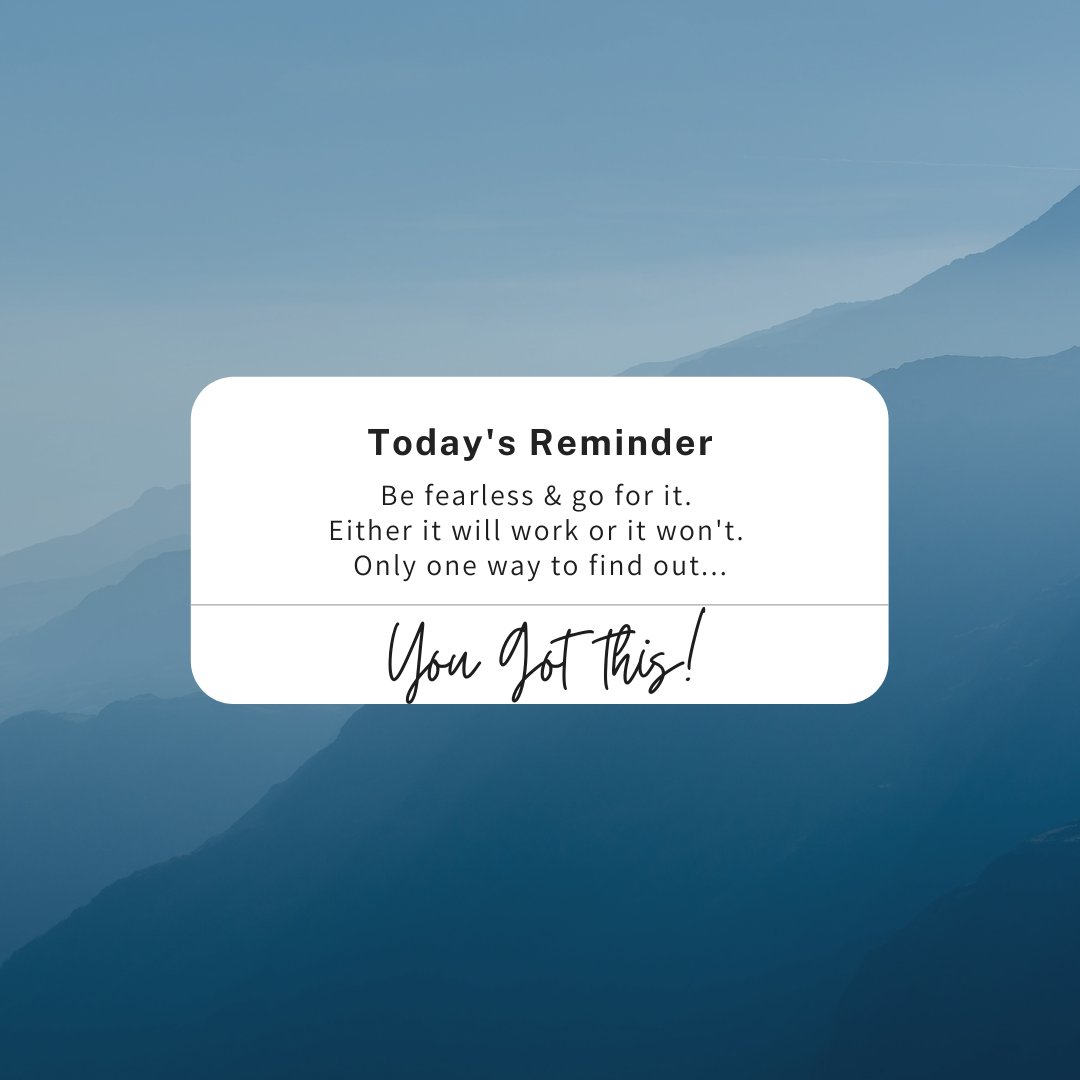 StadeMarketing's tweet photo. Insert cliche motivational quote here... 😂 
but really - you do got this. 

Don't spend your life being afraid to try because you're afraid to fail. That's a 100% chance you will NOT succeed.... so again - be fearless and go for it 💪 https://t.co/TfNAPV34uZ