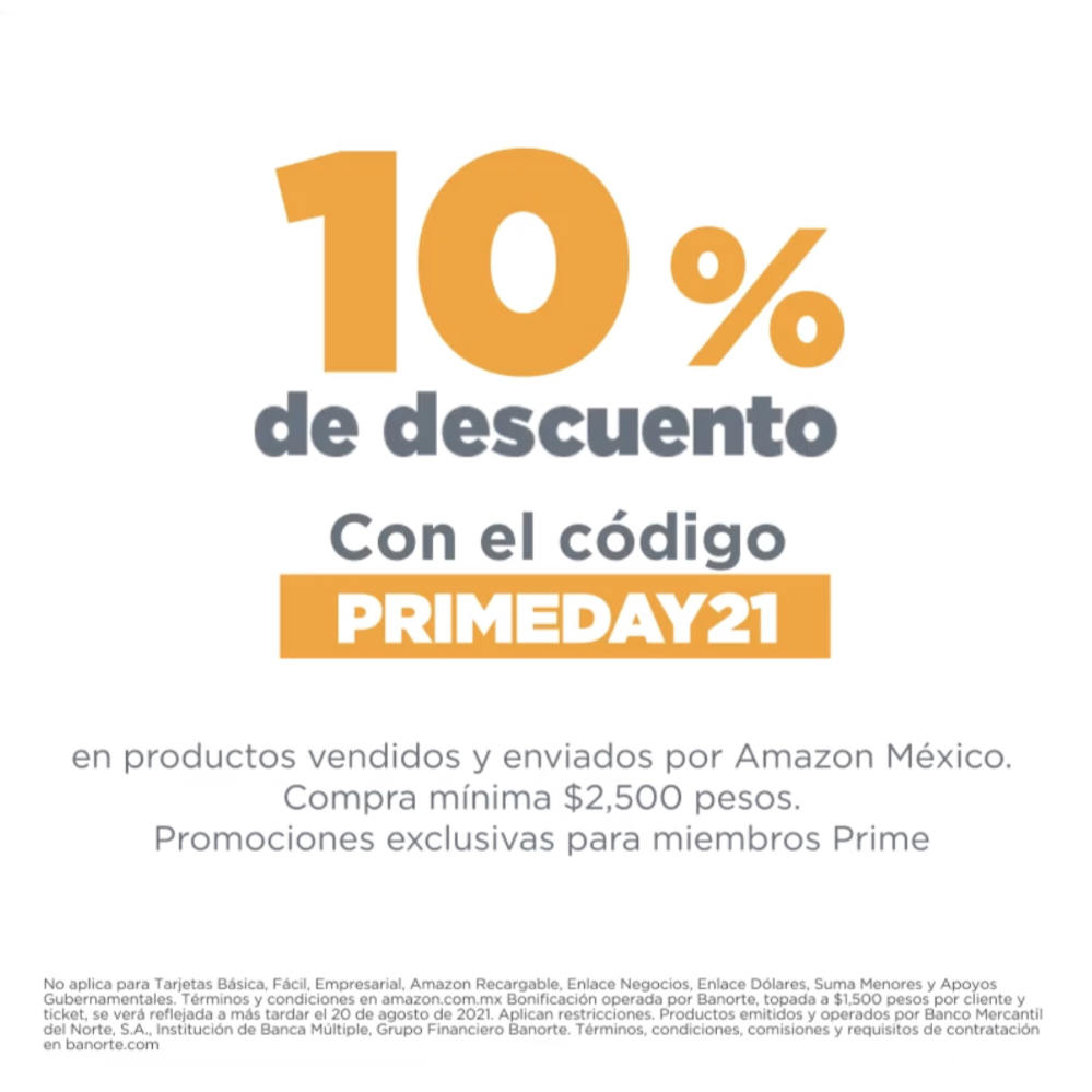 Cazaofertas on X: Código  Prime Day 2021: 10% de descuento adicional  este 21 y 22 de junio  #Oferta #promocion #México  #ofertas #promociones #descuentos #Cazaofertas  / X