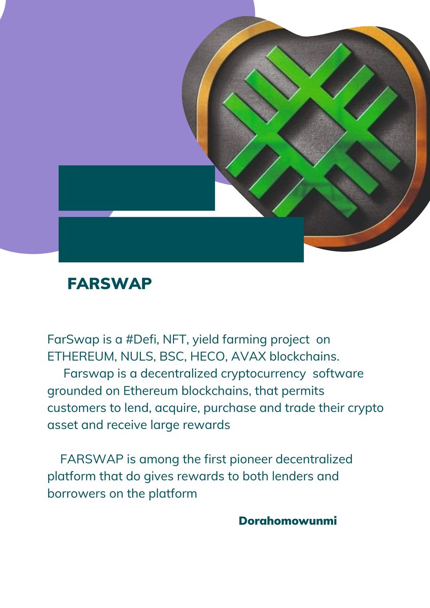 DiamondDorah1's tweet photo. @Farswap_defi is the pioneer decentralized platform that gives huge reward to both lenders and borrowers
#farswap_defi #farswap #farswaplegion https://t.co/7xD3DXRLmJ