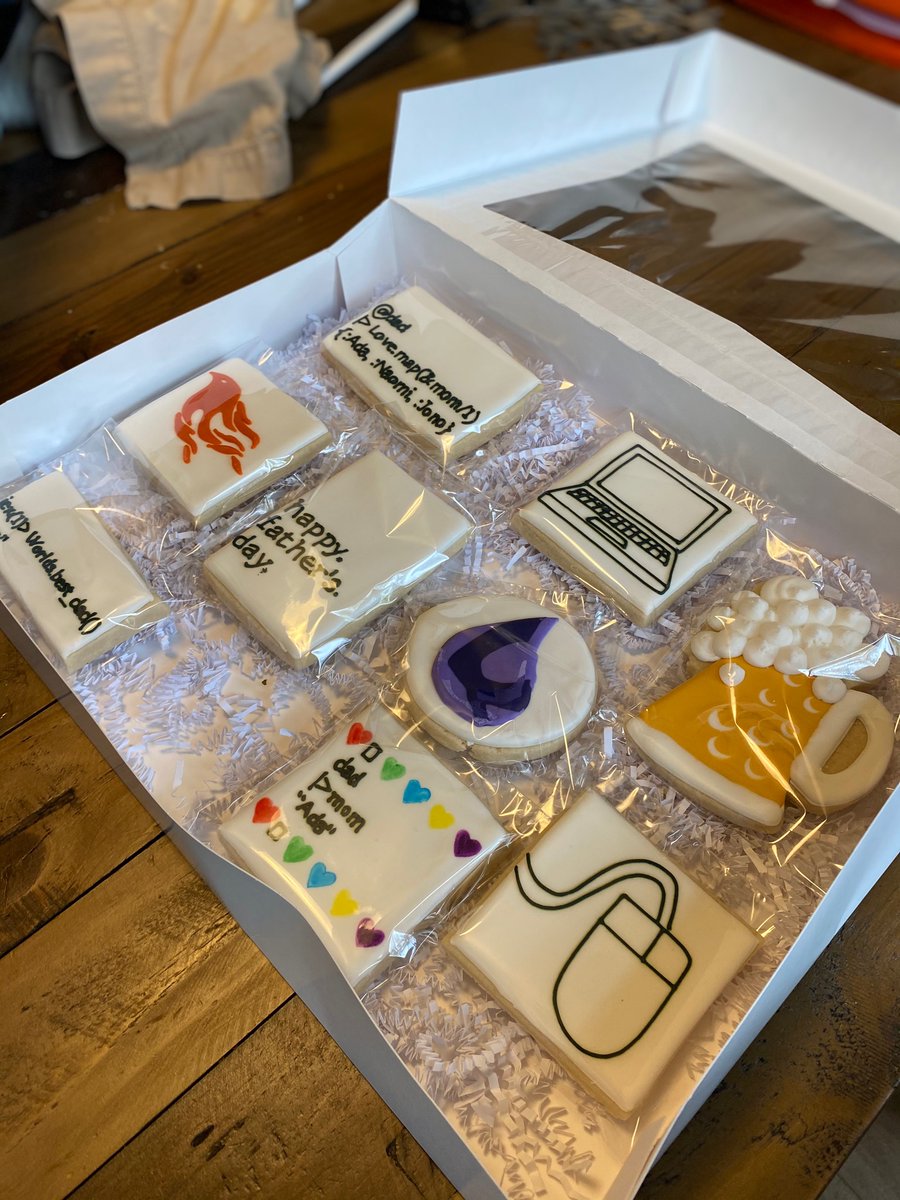JonoCodes's tweet image. My wife was very kind on this Father’s Day, she asked a friend of mine how to do some elixir themed cookies relevant to our little family!!! (My daughters name is Ada) #myelixirstatus