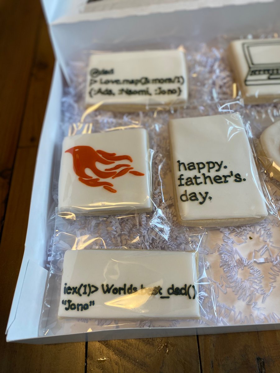 JonoCodes's tweet image. My wife was very kind on this Father’s Day, she asked a friend of mine how to do some elixir themed cookies relevant to our little family!!! (My daughters name is Ada) #myelixirstatus
