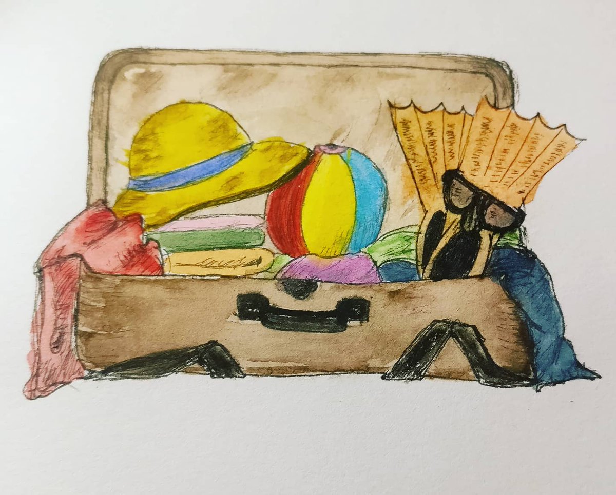 Après le dessin, j'ai tenté l'aquarelle... Pas très au point mais faut bien se lancer !