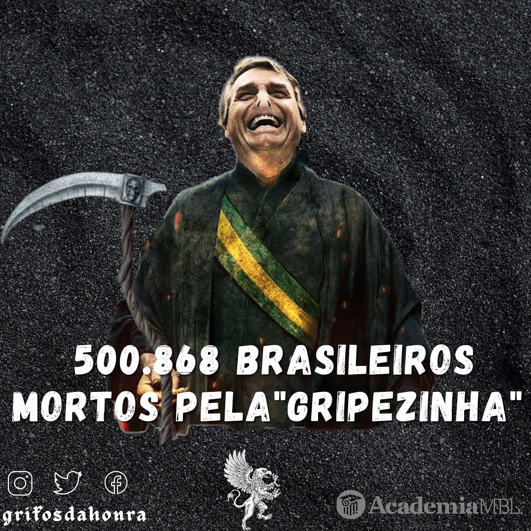 Até quando morreremos nas mãos desse desgoverno?

#grifosdahonra #politica #bolsonaro #impeachmentbolsonaro #calaabocabolsonaro #genocida #mortosporcovid19 #covidmata #usemascara #ᴠᴀᴄɪɴᴀᴘᴀʀᴀᴛᴏᴅᴏs #ᴠᴀᴄɪɴᴀsalvavidas #nãoésóumagripezinha