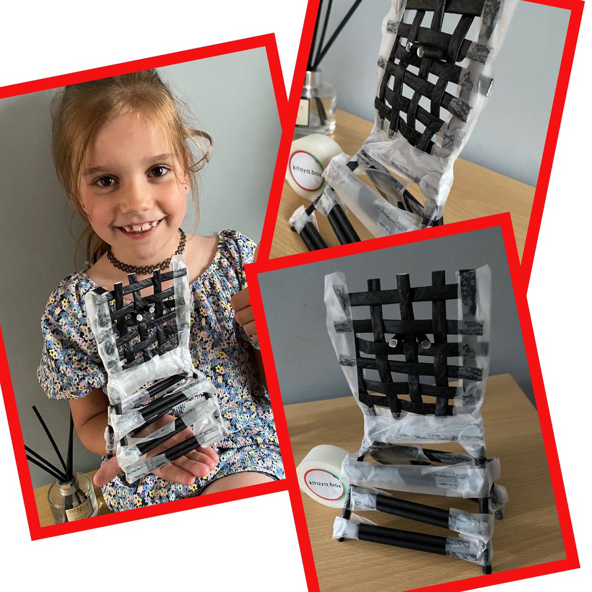 Julesjulesmarie's tweet photo. Whilst #workshop2 is drying. Enya made #workshop3 of the #kitayabox build a fort with straws and tape-she made a fort to protect all the nocturnal animals in Grosvenor park even adding some binoculars to help keep a look out!! #themissingbuilding @GrosvenorParkA @NWATrust https://t.co/xjwyvrj2mT