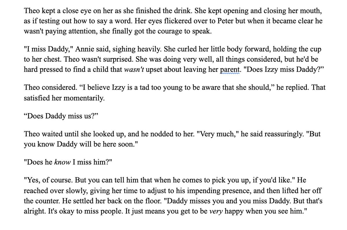 unrealimogen's tweet photo. a scene from chapter one where theo (a vampire who runs an overnight daycare) is trying to comfort a kid who is having trouble sleeping

#WIQChat https://t.co/WfEiL7hhNY
