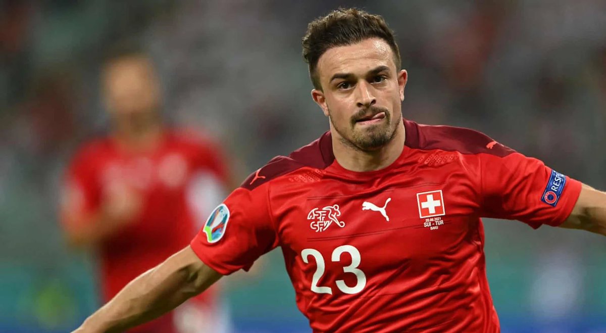 PremLeaguePanel's tweet photo. Xherdan Shaqiri’s record in Euros &amp; World Cups for Switzerland - 10 goals/assists in 15 starts.

Includes a hattrick in a 2014 World Cup decider, a bicycle kick equaliser in the Euro 2016 quarters, a last min winner in a 2018 World Cup group game &amp; a brace in a Euro 2020 decider. https://t.co/MetqkTxfOm