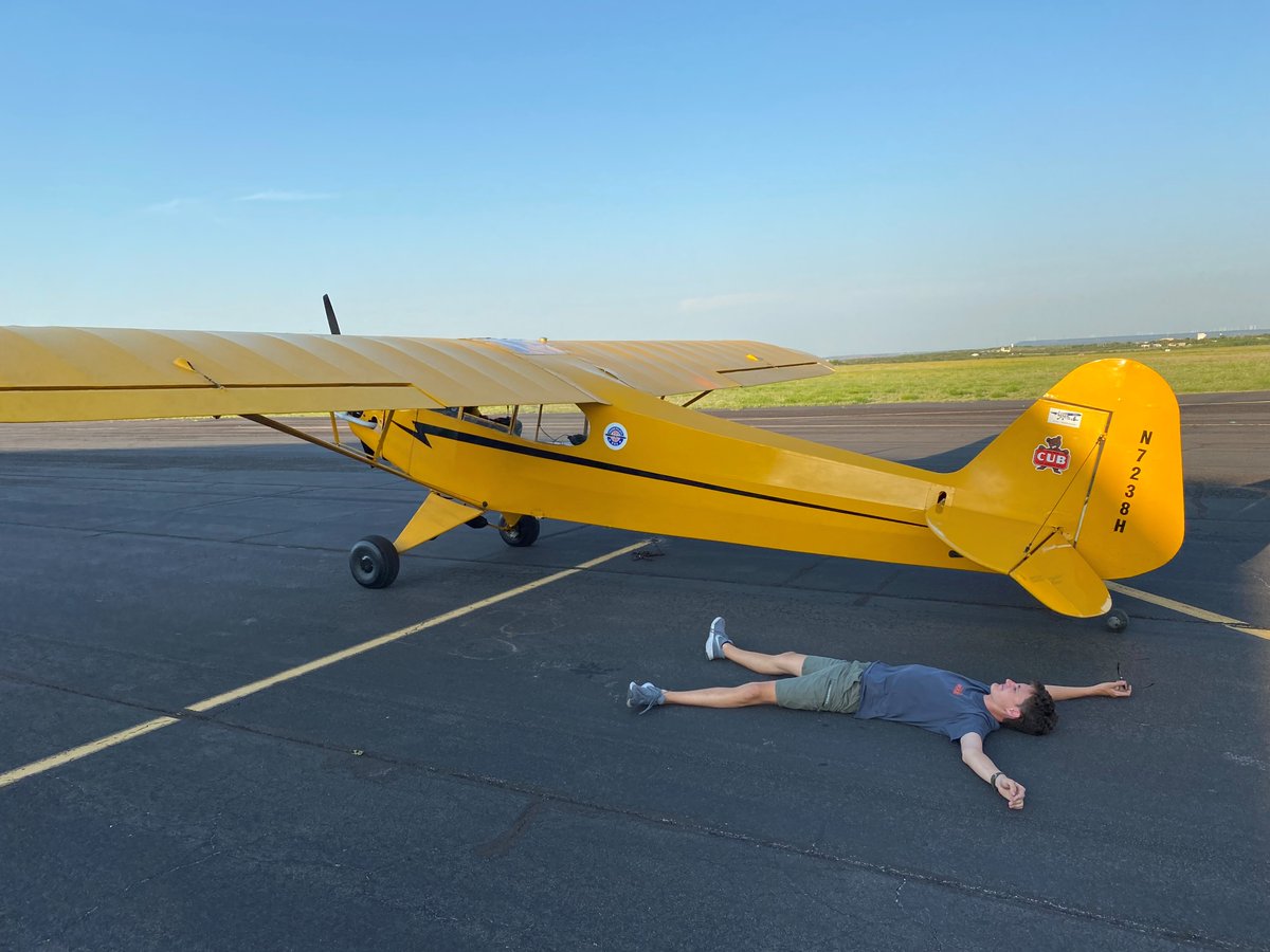 EAA's tweet photo. On Tuesday, June 8, 16-year-old Luc Zipkin set out in his 1946 Piper J-3C-65 Cub to fly cross country. Read more: https://t.co/QhFwdmQt4m https://t.co/SoE1GtaL73