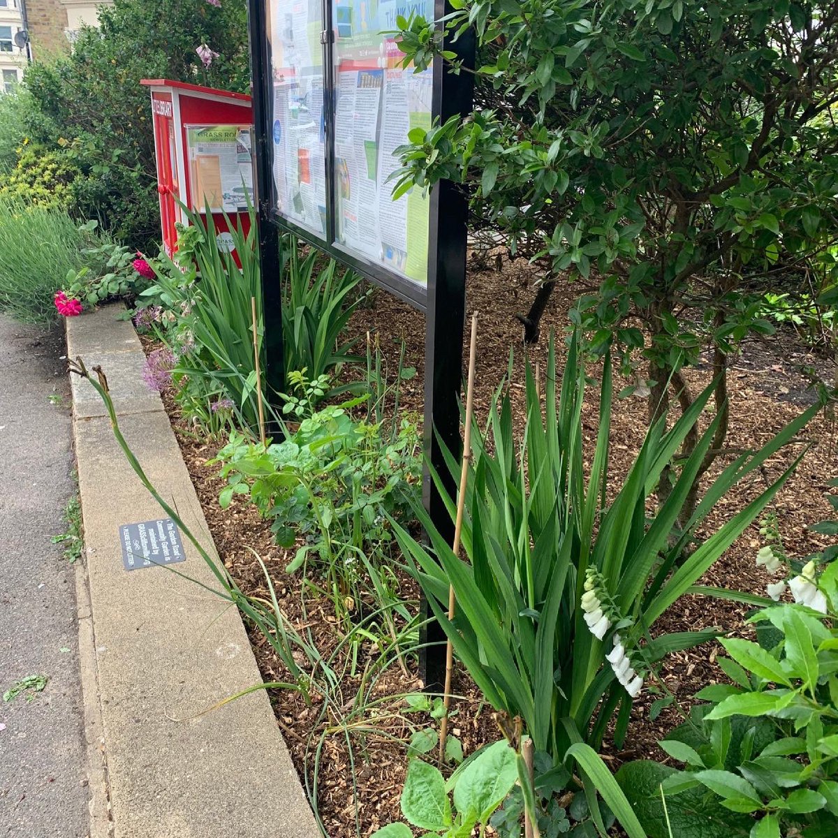 CT9bookshop's tweet photo. The @grassct9 volunteers have been out spreading a woodland bark mulch on the #GordonRoadGarden, this will help to suppress weeds and retain moisture to save water during the summer, whilst also adding much needed organic matter. We’ll be planting some new flowers 💐🌹🌺🌷this… https://t.co/YX98u4nBbE