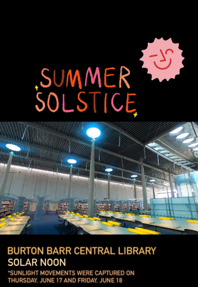 PhxLibrary's tweet photo. Happy summer solstice! π Watch: https://t.co/8Lw7YfQ7mg #BurtonBarrCentralLibrary #SummerSolstice #WillBruder #PhoenixPublicLibrary #PHX https://t.co/kwfGkg02NQ