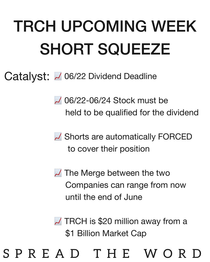 xMarketNews's tweet photo. $TRCH UPCOMING WEEK: SHORT SQUEEZEπ¨βοΈ
(spread the word) RT https://t.co/2GP1Y8Dd9z