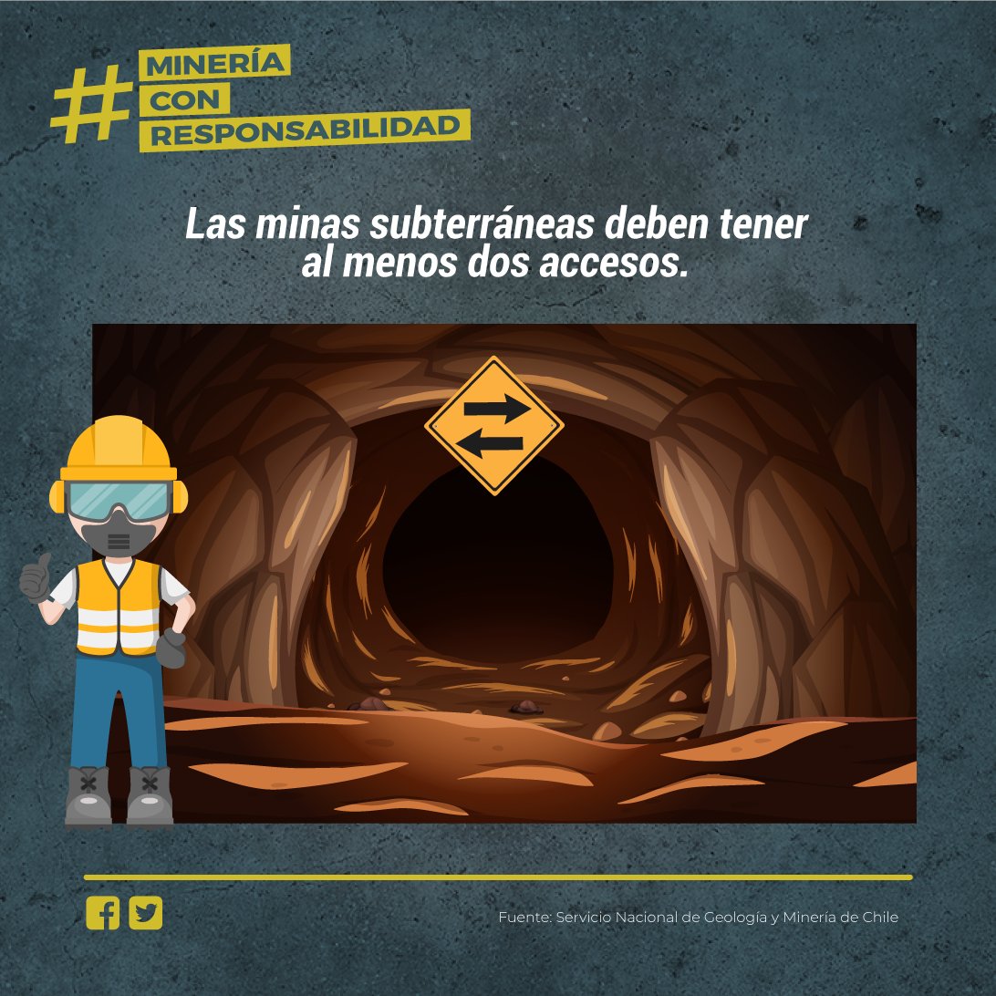 La #MineríaConResponsabilidad es implementada con altos estándares de seguridad para garantizar el bienestar de todos sus trabajadores.  Te presentamos una de las 20 reglas de oro gracias al Servicio Nacional de Geología y Minería de Chile. 👇🏽