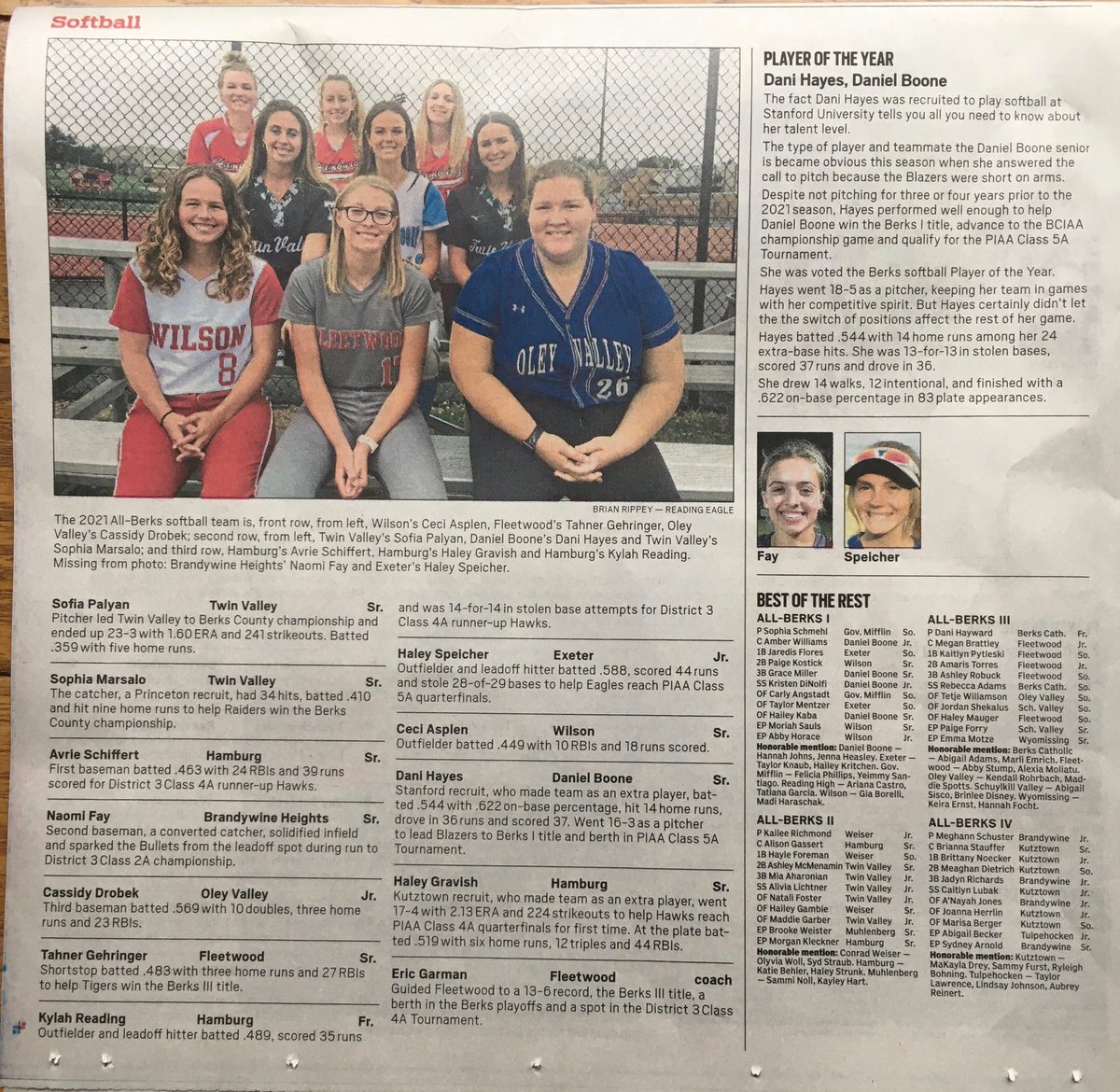 So honored to be selected as All Berks County Outfielder this year! Congrats to all the girls that got selected! <a href="/CoachSii/">Sarah Sigrest Caffrey</a> <a href="/SHUgriffinsSB/">Seton Hill Softball</a> <a href="/frantroyan/">@frantroyan</a> <a href="/melissafinley23/">Melissa Finley</a> <a href="/CoachErinBrooks/">Coach Erin Brooks</a>  <a href="/Jess_Odonnell88/">Jessica O'Donnell</a> @PAChaos_16UNat