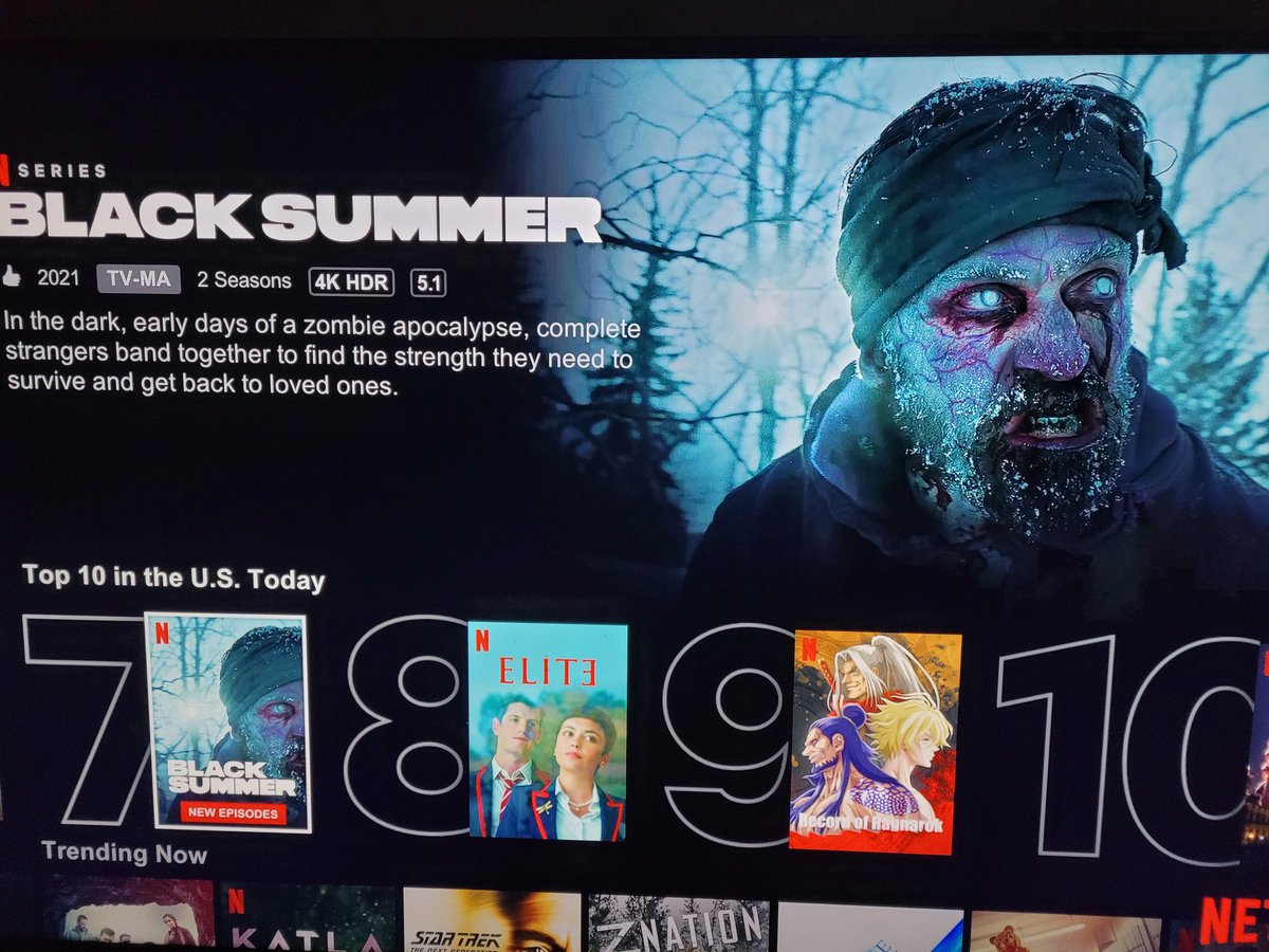 BrianPiotrzkow1's tweet photo. #BlackSummer as of last night was #7 on #Netflix.
Have you watched Seasons 1 & 2 yet?
8 episodes per season = 16 episodes
Pure intensity. Edge of your seat suspense. Action.
#BlackSummerS2
#Horror
#Zombie
#Zombieshow
#FastZombies
#RuthlessSurvivalRose https://t.co/MDGCcVzQau