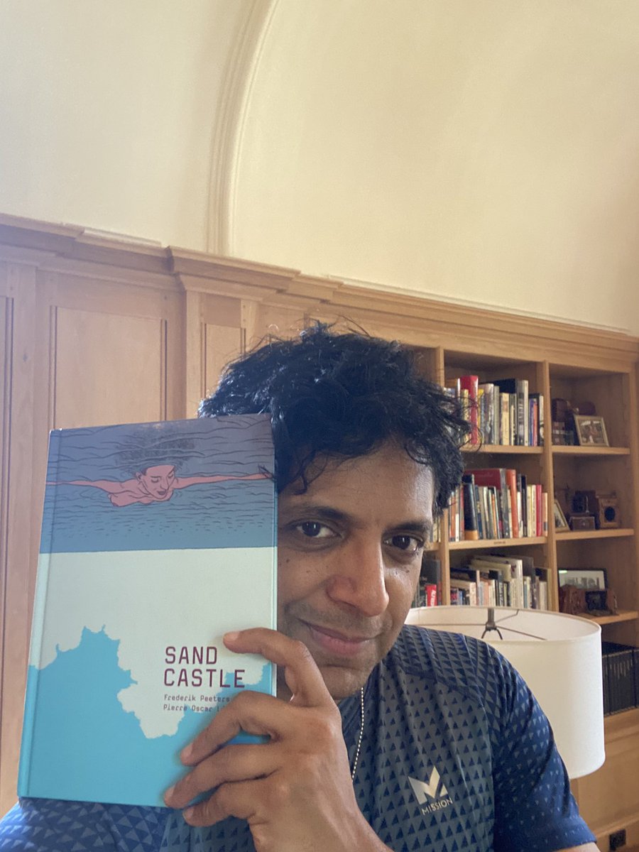 MNightShyamalan's tweet photo. My three girls gave me this graphic novel for #FathersDay a few years ago. I loved it so much I decided to make it into a film. @oldthemovie is that film. Thank you to my babies. You inspire me with everything you do. Happy Father’s Day to all! https://t.co/DMvoYa6aTN