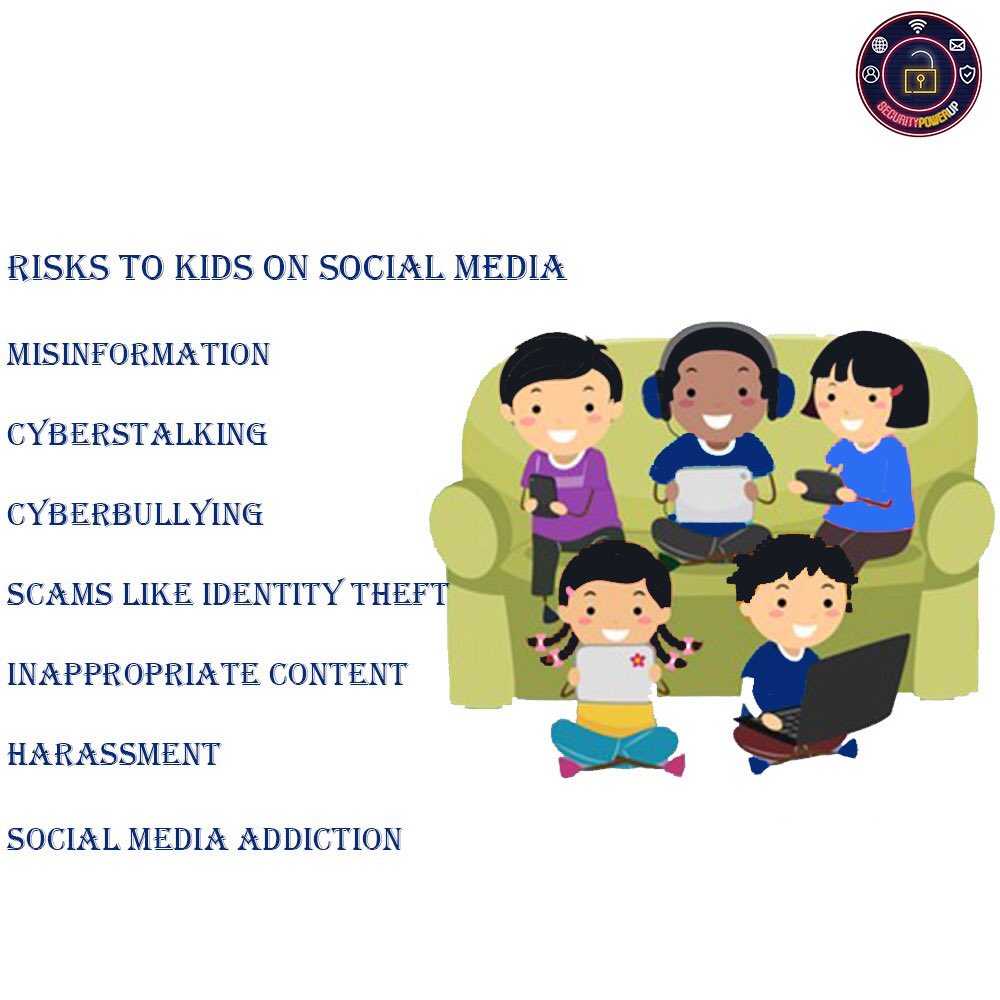 Here are certain risks to kids on social media which means that your child is not safe online so be conscious and educate them about risks that leads them towards digital scams🙌🏻
.
.
.
#securitypowerup#digitalattacks#childrenprotection#technology#besecure#socialmediarisks