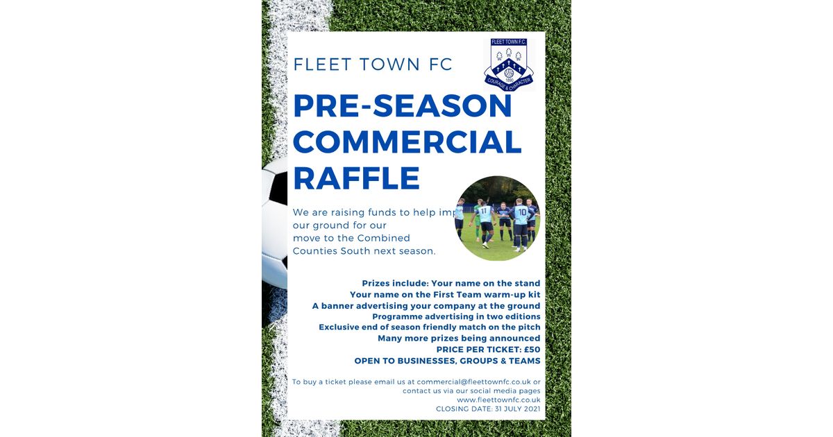 Fleet Town Fc Preseason Raffle
fleettowngirlsandladiesfc.co.uk/news/fleet-tow…