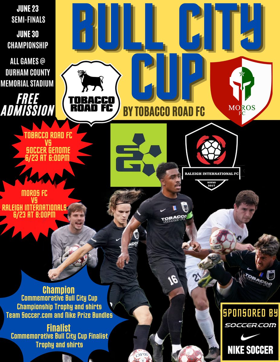 Introducing the first annual Bull City Cup! We aspire to unite our community through the game of soccer while providing a competitive platform for player development. Come check out the region’s best talent!