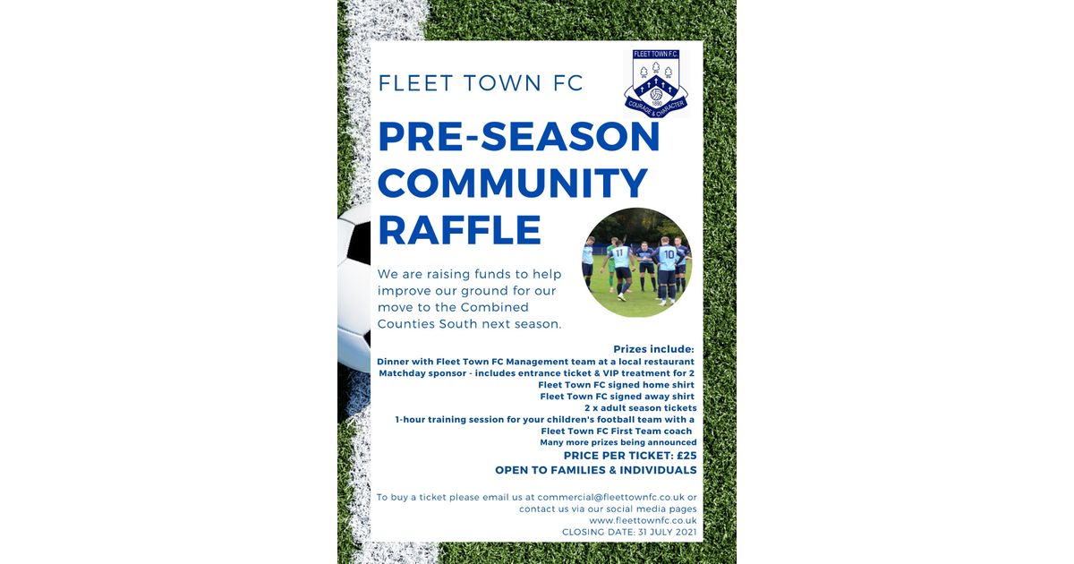 Fleet Town Fc Preseason Raffle
fleettowngirlsandladiesfc.co.uk/news/fleet-tow…