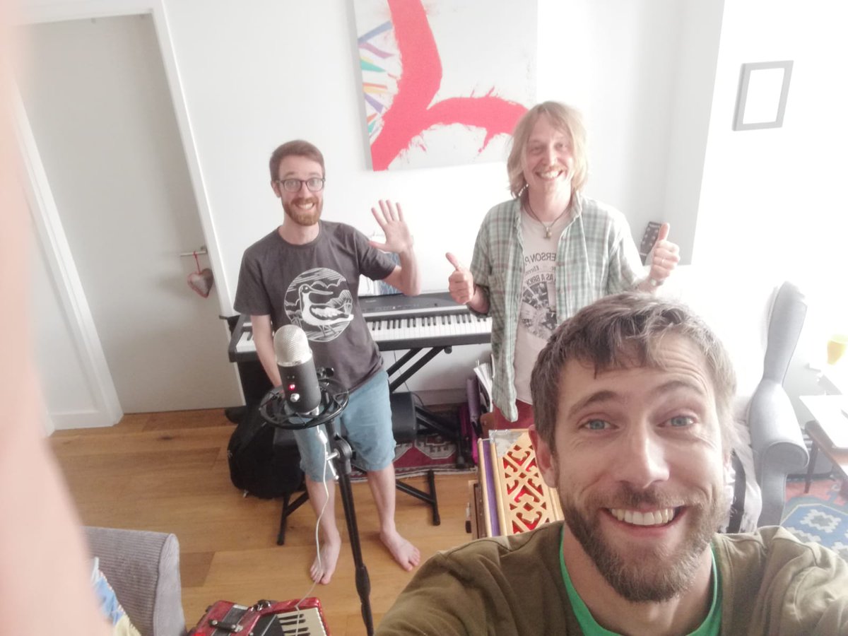 WindjammerBand's tweet image. Getting back in the saddle! Stuck some swabs up our noses and had our first practice together for ages! 😁🎶