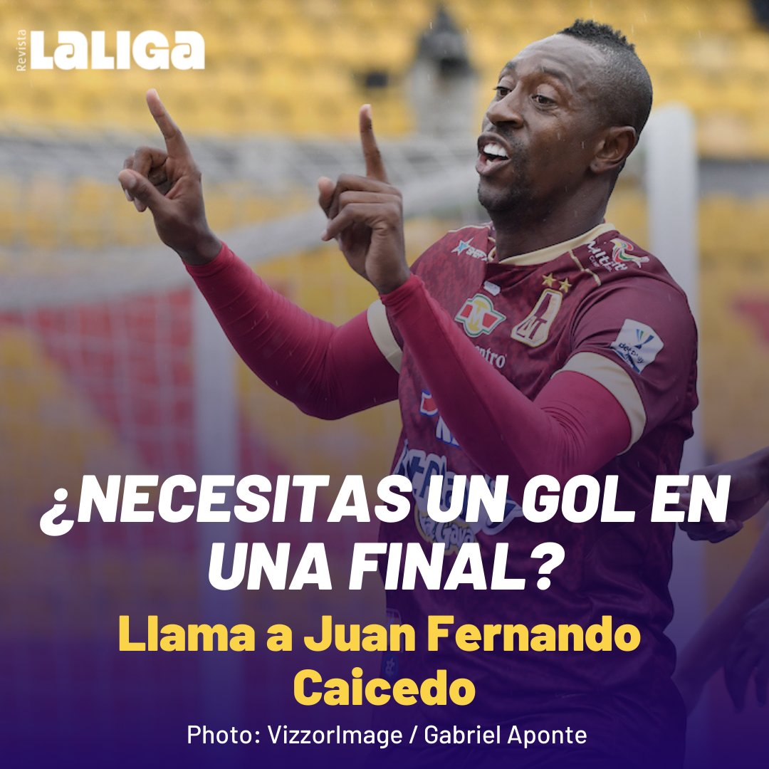 REVISTA_LALIGA's tweet photo. Los tres goles que ha anotado Deportes Tolima (hasta entonces) en la final contra Millonarios han sido de este hombre. 👏

#Caicedo aparece en los momentos que más lo necesitas. https://t.co/roaAuH3Xg3