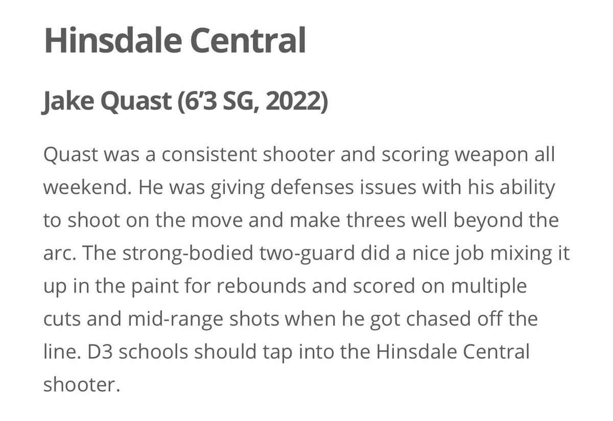 Breakaway Basketball (@breakawaybball) on Twitter photo RB Shootout Standouts 2022 Hinsdale Central G Jake Quast, who averaged 23.5 ppg in the Red Devils 4 games. Thanks <a href="/ILHoopProspects/">Illinois Hoop Prospects</a> for the Write Up
#getBETTER
<a href="/Jake_Quast_/">Jake Quast</a> <a href="/HCRDBasketball/">Hinsdale Central Boys Basketball</a> RB Shootout Standouts 2022 Hinsdale Central G Jake Quast, who averaged 23.5 ppg in the Red Devils 4 games. Thanks <a href="/ILHoopProspects/">Illinois Hoop Prospects</a> for the Write Up
#getBETTER
<a href="/Jake_Quast_/">Jake Quast</a> <a href="/HCRDBasketball/">Hinsdale Central Boys Basketball</a>