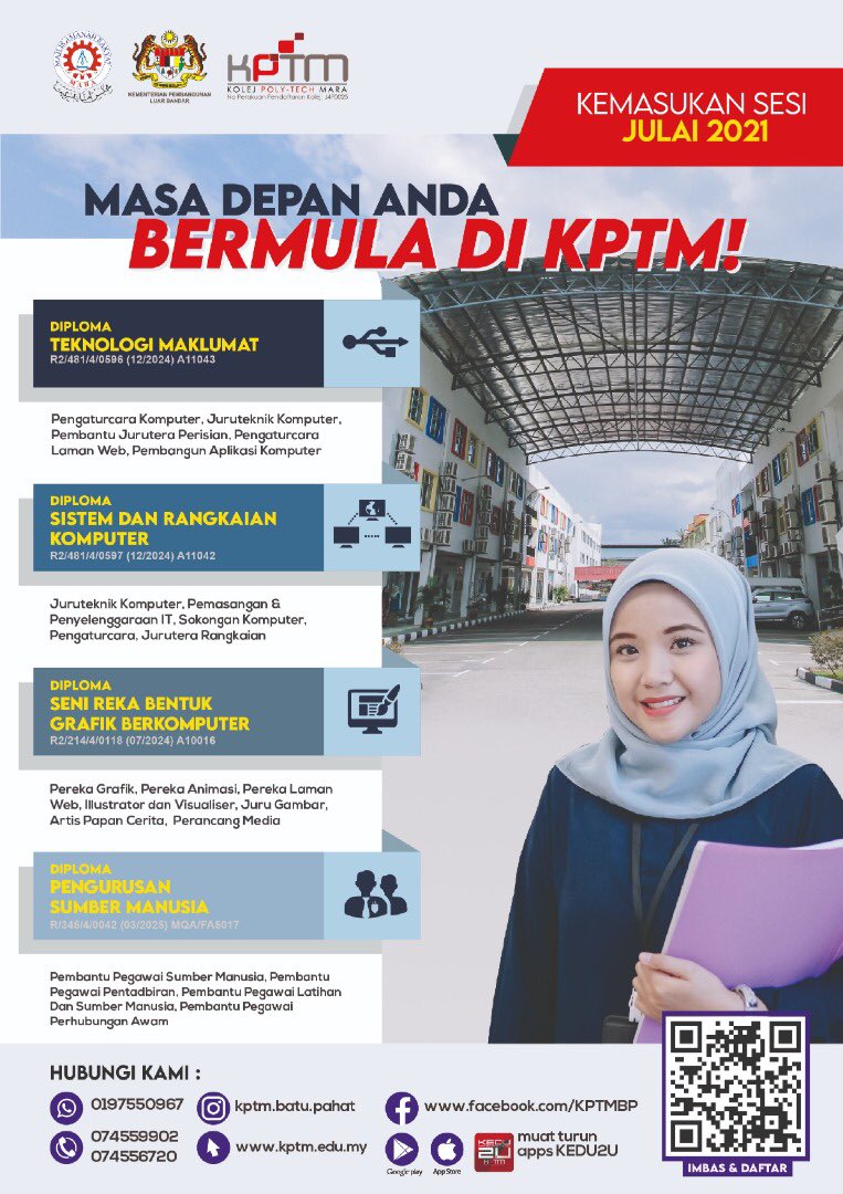 Kptm Batu Pahat On Twitter Berita Baik Untuk Lepasan Spm Kemasukan Ke Kolej Poly Tech Mara Untuk Sesi Julai 2021 Masih Dibuka Https T Co Ysg0mjn5vf Twitter