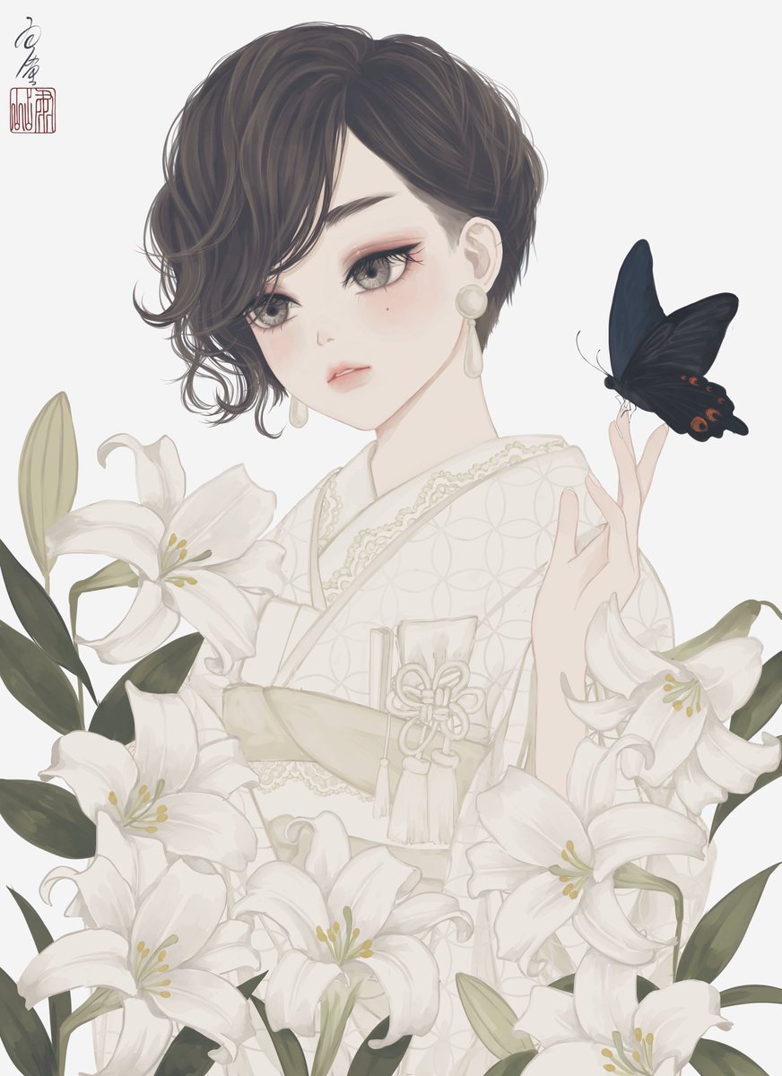 「6月なので白無垢の花嫁さん集めました。 」|丑山 雨のイラスト