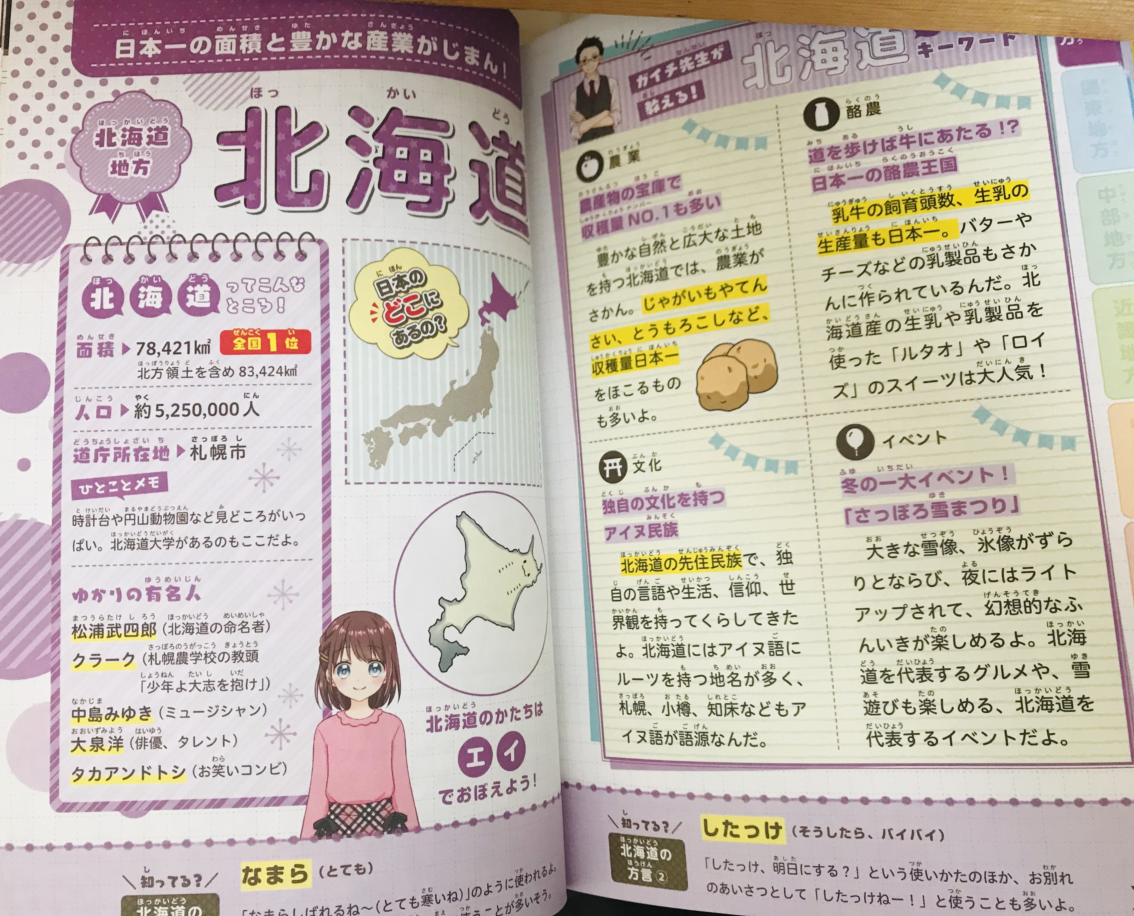 沖野れん お仕事 日本文芸社様より発売中の No 1スタディ イラストで楽しくおぼえる ４７都道府県 にて各都道府県のカット イラストを描かせていただきました 各都道府県の形は 北海道 エイの形 岩手県 ミミズクの形 など 色んな物に例えて覚え