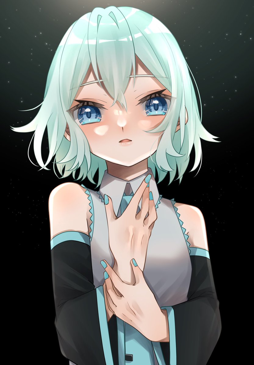 初音ミク「ショートヘアはお嫌いですか?

 #初音ミク 
 #絵描きさんと繋がりたい 」|透霞はる汰のイラスト