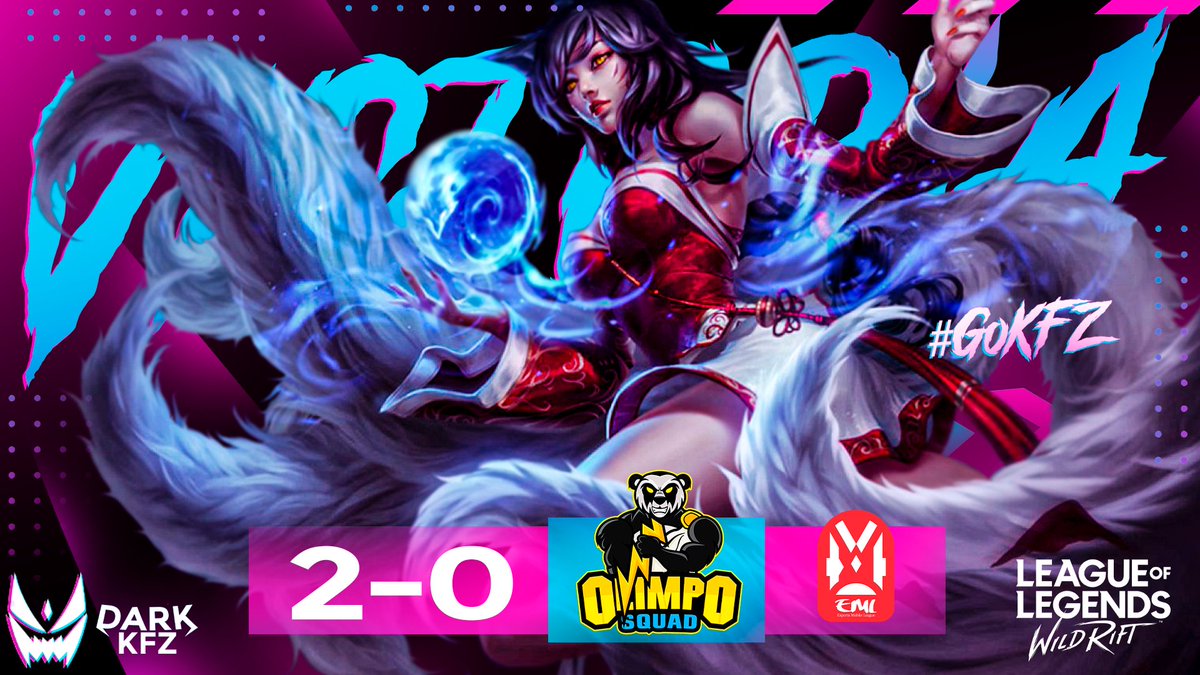 Dark KFZ (@dark_kfz) on Twitter photo #WildRift | Victoria!
Debut OP de nuevo roster! 😈
🆚️| <a href="/OlimpoSquad/">Olimpo Squad⚡️</a>
🏆| <a href="/EML_Latam/">EML</a>
📈| 2-0
🎙| <a href="/reyjoseant/">reyjoseant</a> - <a href="/KriztyanMG/">Cristian Chavez</a>
🔴 EN VIVO 🔴
📺| twitch.tv/eml_latam/v/10…
⚜| Roster
<a href="/Emiliojeda1/">Emiliojeda</a> (🦇)
<a href="/CancliniRamirez/">Papø</a> (🦇)
<a href="/AlejandroValin2/">Alejandro Valinotti</a>
<a href="/josedure_/">José Duré</a>
@Chelo_Law_KFZ
#GoKFZ ☄ #WildRift | Victoria!
Debut OP de nuevo roster! 😈
🆚️| <a href="/OlimpoSquad/">Olimpo Squad⚡️</a>
🏆| <a href="/EML_Latam/">EML</a>
📈| 2-0
🎙| <a href="/reyjoseant/">reyjoseant</a> - <a href="/KriztyanMG/">Cristian Chavez</a>
🔴 EN VIVO 🔴
📺| twitch.tv/eml_latam/v/10…
⚜| Roster
<a href="/Emiliojeda1/">Emiliojeda</a> (🦇)
<a href="/CancliniRamirez/">Papø</a> (🦇)
<a href="/AlejandroValin2/">Alejandro Valinotti</a>
<a href="/josedure_/">José Duré</a>
@Chelo_Law_KFZ
#GoKFZ ☄
