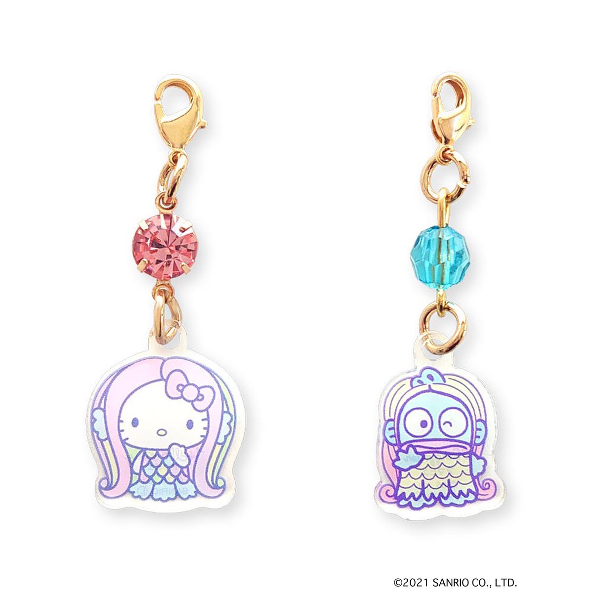 ハローキティ「アマビエ ハローキティ×ハンギョドン マスクチャーム2個セット付けるだけで普段の」|ご当地キティのイラスト