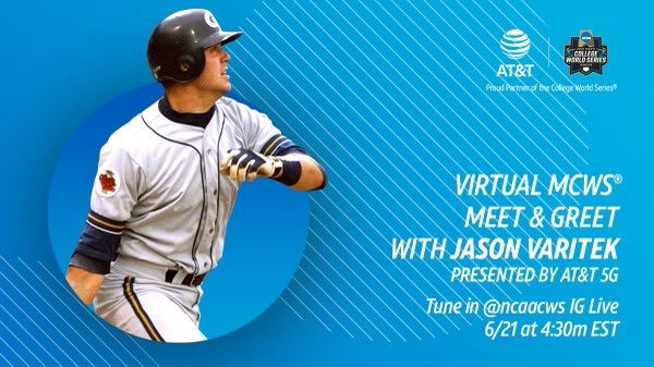 My love for baseball just continues! Come hang with me on @ncaacws IG Live tomorrow at 4:30PM EST as I talk all things CWS® via a virtual meet & greet presented by @ATT 5G! #ad Make sure to submit a photo to get a virtual autograph! att.thefangage.com