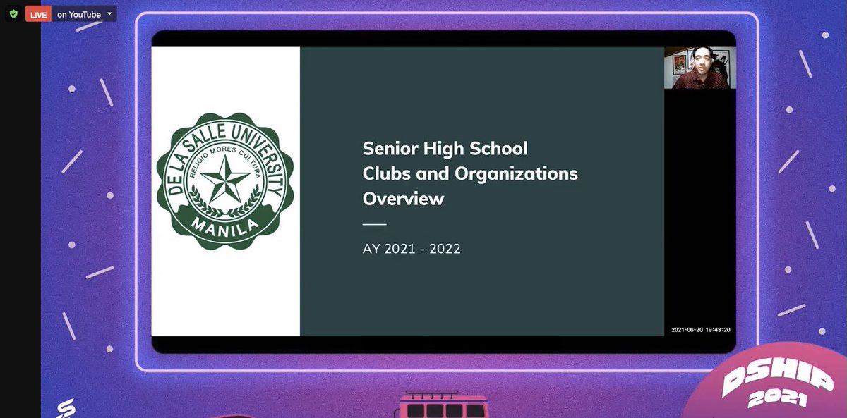 TheAnimoSHS's tweet photo. Mr. Tyrone Renzo Evangelista, Student Activity Coordinator, presents the overview of the different clubs and organizations open for all SHS students. 

#DSHIP2021
#ID121 https://t.co/1Pq9olMi0D