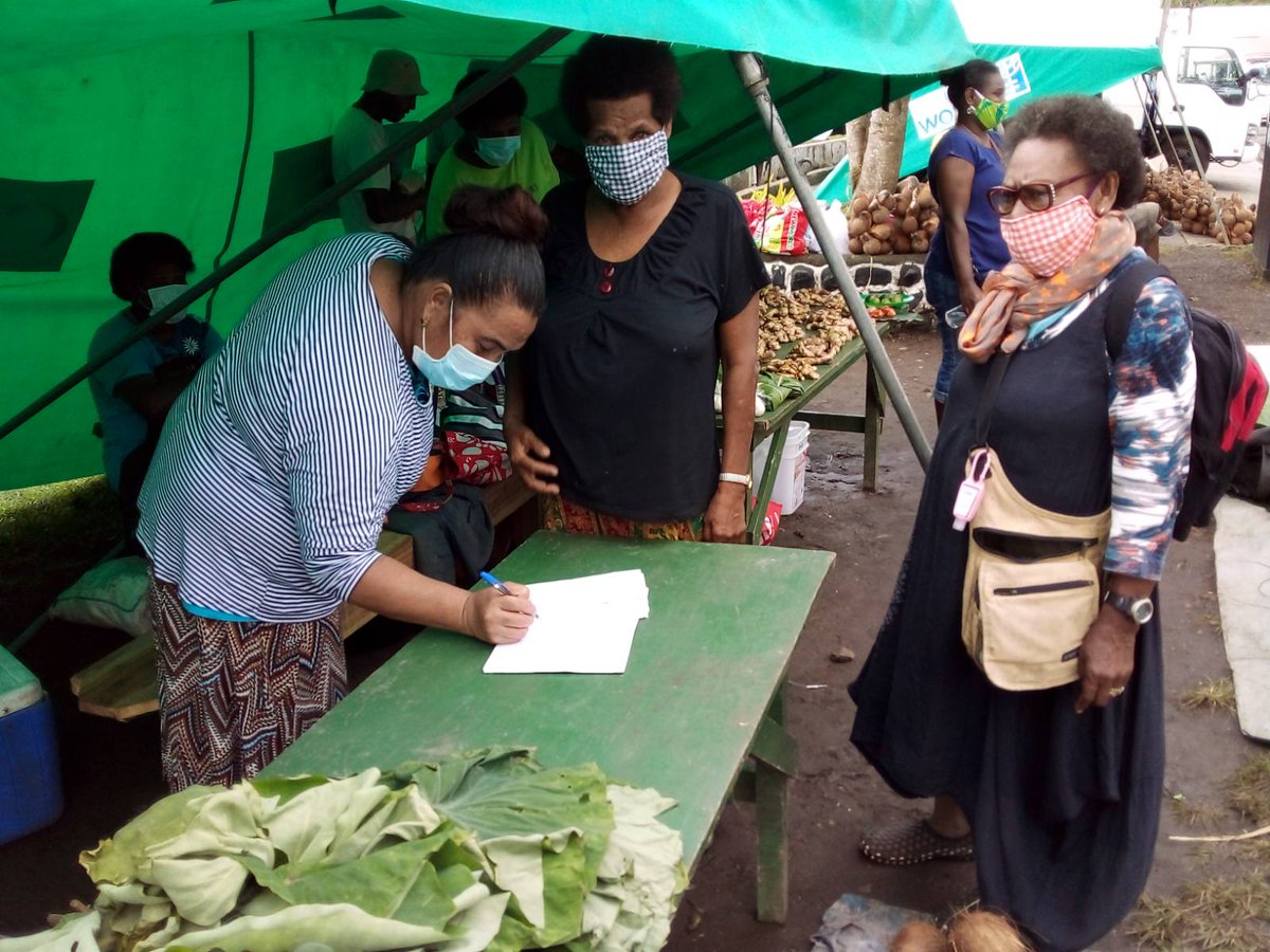 unwomenpacific's tweet photo. Economically empowering #women #marketvendors during the #COVID19 pandemic by engaging Market Vendor Associations across 13 municipal markets in #Fiji to sew 10,000 reusable face masks that were distributed to market vendors and market staff through the Markets for Change project https://t.co/ggB1ka9R1b
