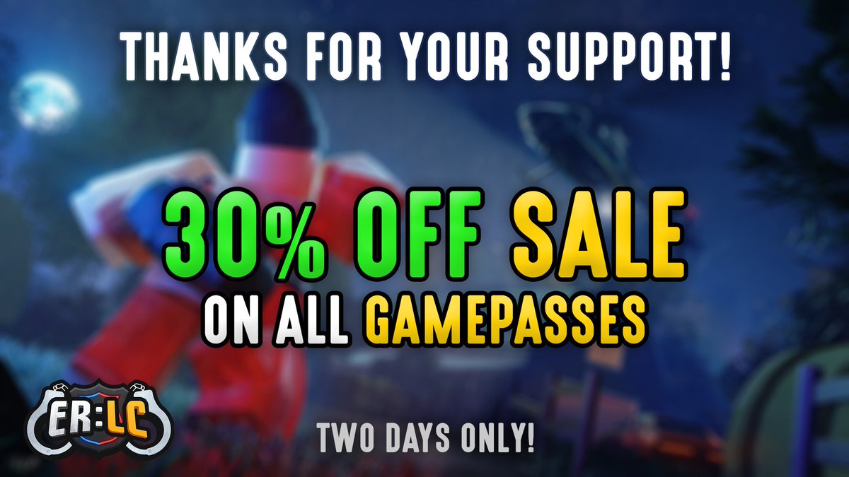 Police Roleplay Community On Twitter To Show A Thanks To All Of Our Paid Players We Ve Got A 30 Off Gamepass Sale Right Now Two Days Only More Update Info Coming - roblox takes 30 of sale