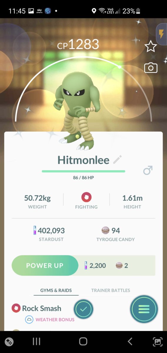 _IcyJack's tweet image. If you don't fuck with shinys then I don't fuck with you! (Literally just caught the Hitmonlee)