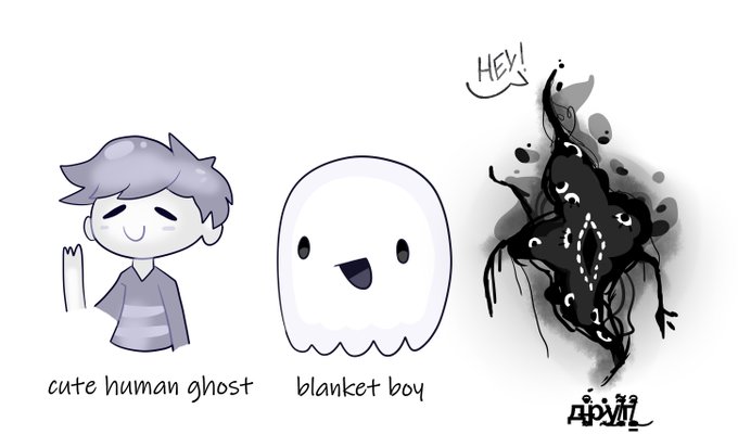 there's 3 universal ways of drawing a ghost: 