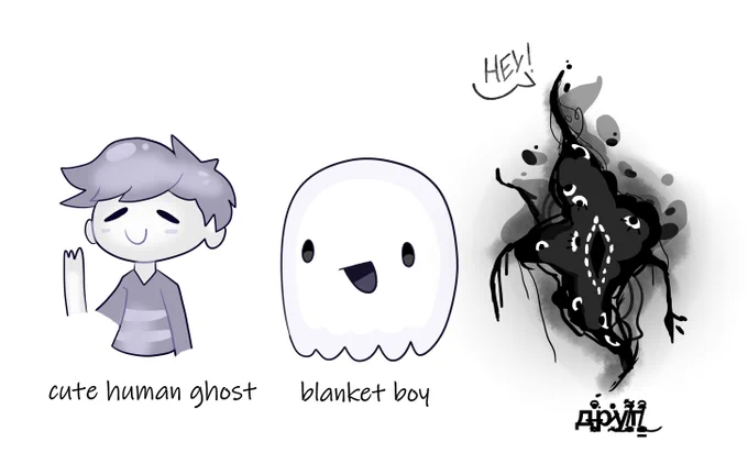 there's 3 universal ways of drawing a ghost: 