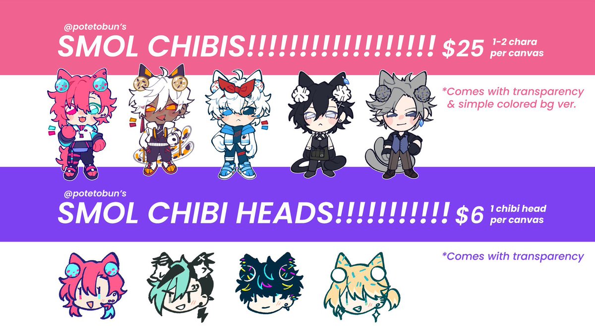 potetobun's tweet photo. 🍉TSUK’S CHIBI COMMMISSIONS!!🍉

★ BABIE CHIBI($50/each): 3 slots + waitlist

★ SMOL CHIBI ($25/each) &amp; SMOL CHIBI HEAD ($6/each): Unlimited slots

≫ 1 day-3 month completion time
≫ Paypal ONLY

🍉🍉DM FOR INTEREST🍉🍉

🍊Trello: https://t.co/Vl3tg5U1of https://t.co/X3PokJWncc